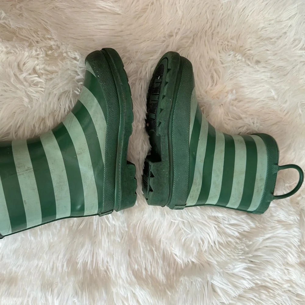 Lily & Dan Boys Unisex Rain Boots Green Stripes Frogs